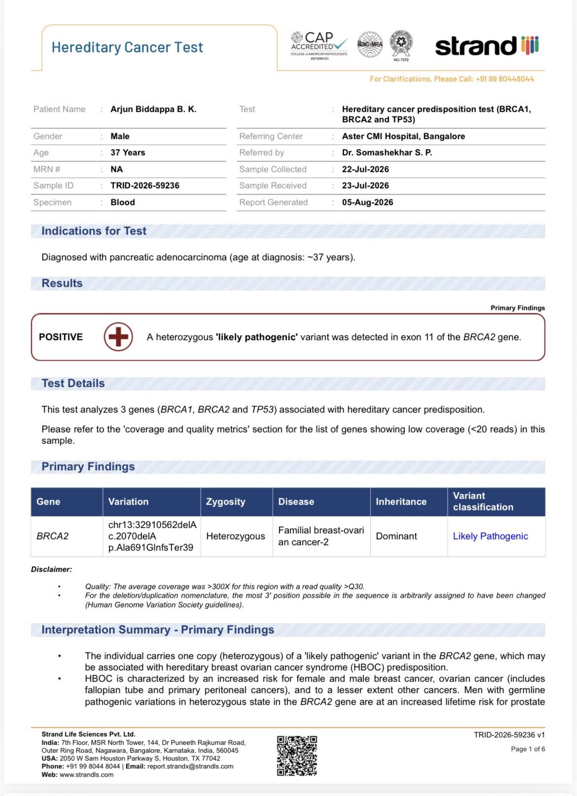 Germline Hereditary test 